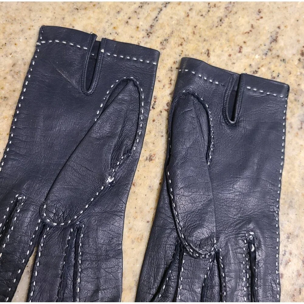 Vintage Womens Size S 6.5 Blue Soft Leather 8
